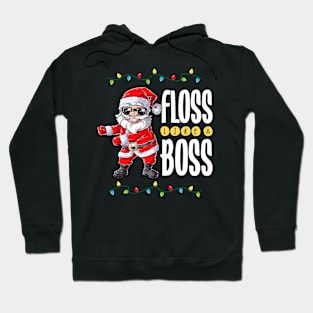 Santa Floss Like A Boss Christmas Boys Kids Xmas Flossing Hoodie